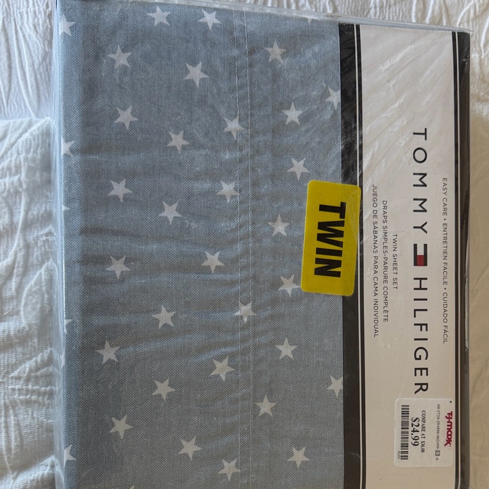 Tommy Hilfiger Twin Sheet Set with White Stars